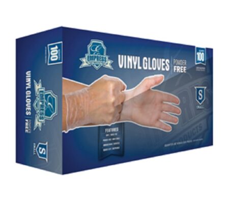 Empress Small   Powder-Free Disposable Vinyl Gloves - Box of 100