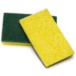 Prime Source® Med Scrub Sponge green/yellow - 6” x 3-3/8” x 3/4”