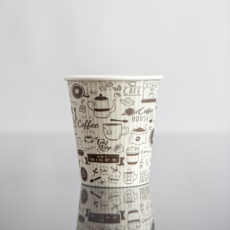 10 oz. unwrapped Squat Paper Hot Cup Stock Good Day print Case of 1000 Pcs