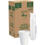 Insulated 8 oz Foam Cups, White, 1,000 Cups/Carton