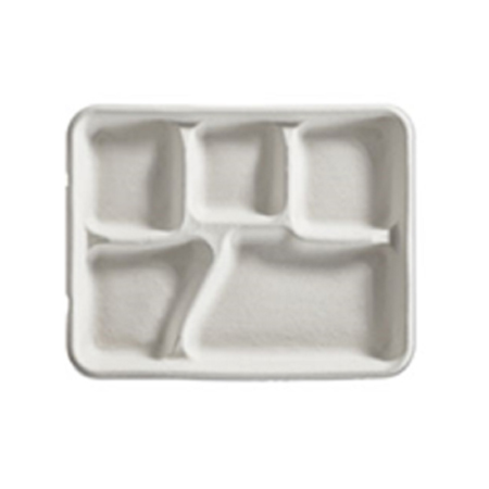 Compostable 5 Compartment Lunch Trays | Disposable & Eco-Friendly 500pcs