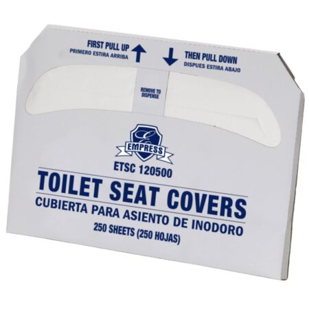 Toilet Seat Cover Empress Half Fold COVER, TOILET SEAT HALF-FOLD (250/PK 20PK/CS)