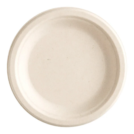 6" Plate Heavy Weight Natural Bagasse PFAS Free 1000 cs