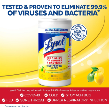 Lysol Disinfecting Wipes 80 Count Lemon & Lime Blossom 6 / cs