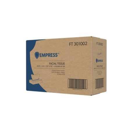 Empress Facial Tissue Boxed - VIRGIN 7.87" x 7.68" 2ply White 30 / 100 cs